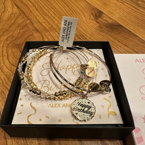 Alex and Ani Birthday Bracelets Gift Box Set in Shiny Gold - Picture 8 of 15